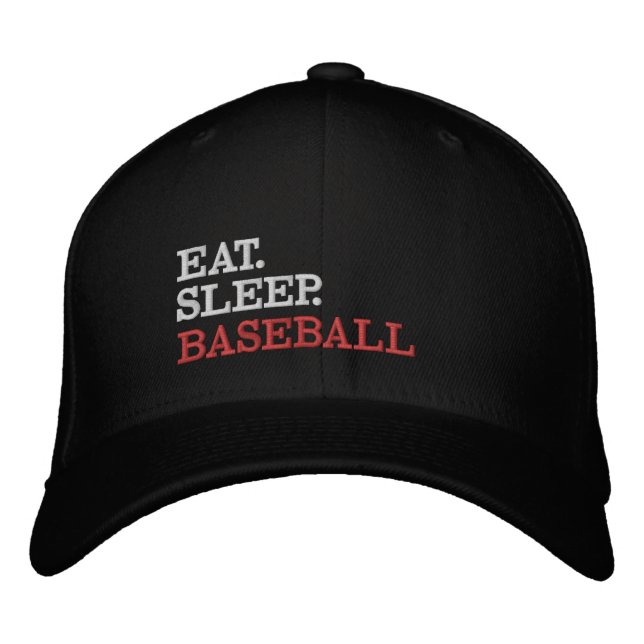 Casquette Brodée Mangez le baseball du sommeil (Devant)