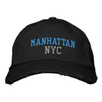 MANHATTAN NYC Bleu Gris Noir Style Vintage