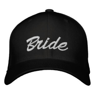 Casquette Brodée Mariage noir blanc script personnalisé élégant mar