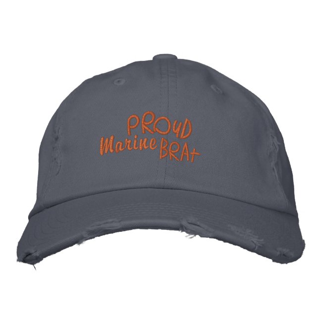 Casquette Brodée Marines - Fier de la famille militaire (Devant)