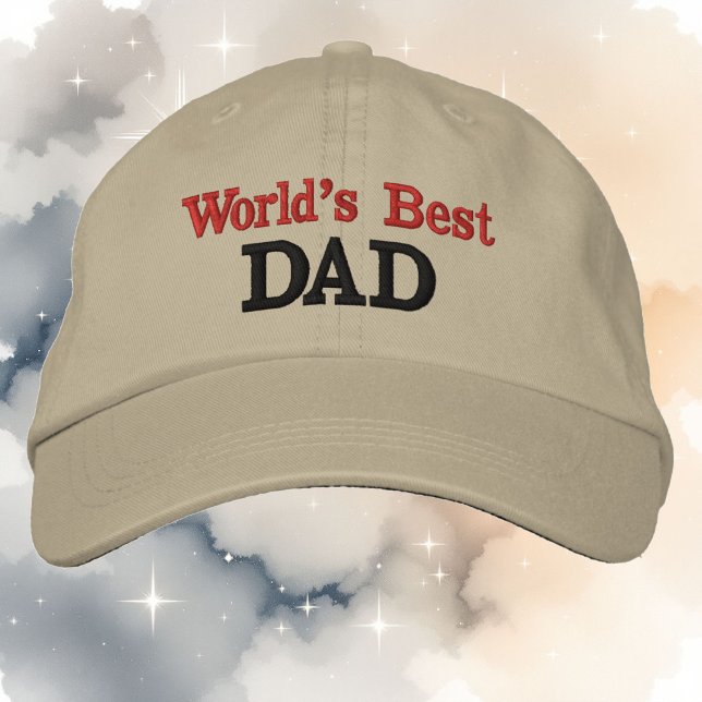 Casquette Brodée Meilleur papa du monde Votre texte N'importe quel  (Créateur téléchargé)