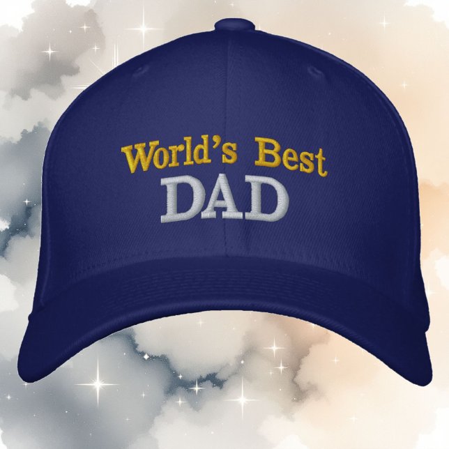 Casquette Brodée Meilleur papa du monde Votre texte N'importe quel  (Créateur téléchargé)