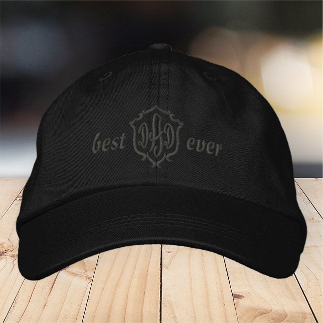 Casquette Brodée Meilleur papa jamais moderne Monogramme simple (Créateur téléchargé)