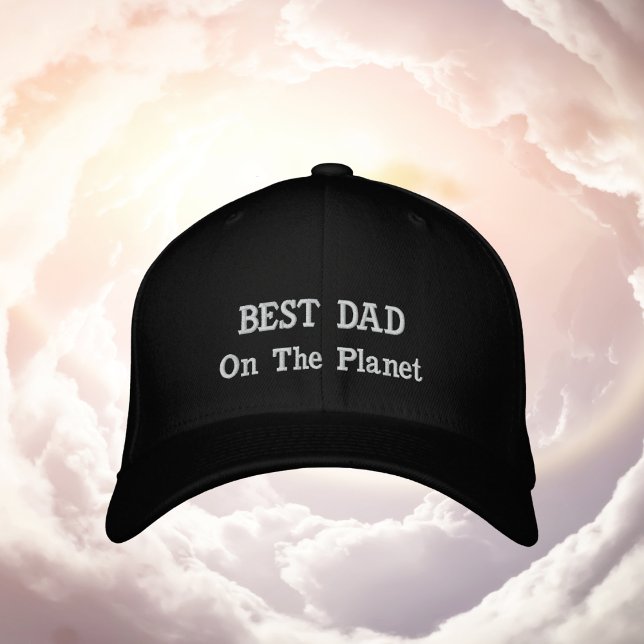 Casquette Brodée MEILLEUR PÈRE Sur La Planète (BEST DAD On The Planet Embroidered Baseball Cap)
