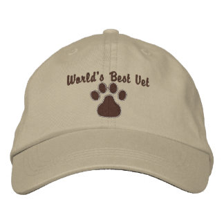 Casquette Brodée Meilleur vétérinaire du monde avec Empreinte de pa
