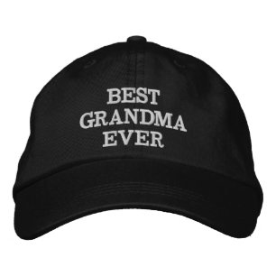 Casquette Brodée Meilleure grand-mère jamais noir blanc texte pers