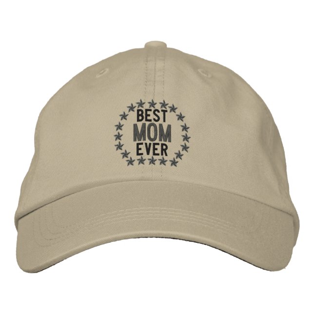Casquette Brodée Meilleure Maman Ever SuperMom Stars Broiderie (Devant)