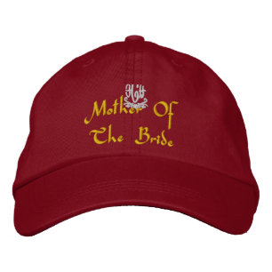 Casquette Brodée Mère De La Mariage Mariée Rouge
