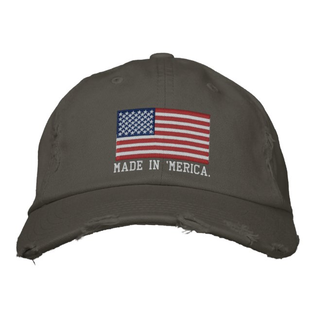 Casquette Brodée 'MERICA USA Stars 'n Stripes FLAG Broderie (Devant)