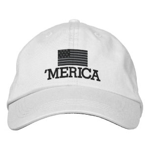 Casquette Brodée Merica with Gray and Black American Flag