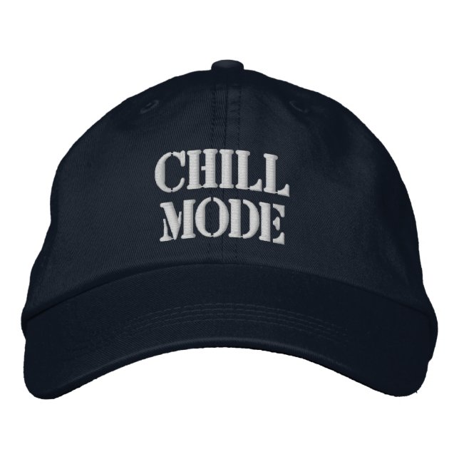 Casquette Brodée Mode Chill Texte personnalisé Vibes Relax Navy Par (Devant)