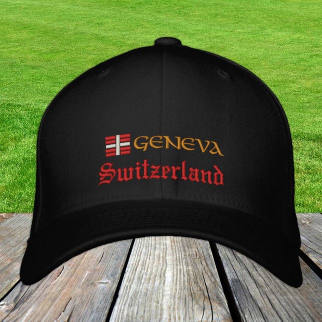 Casquette Brodée Mode Genève & Suisse / Drapeau Suisse Patriotes (Créateur téléchargé)