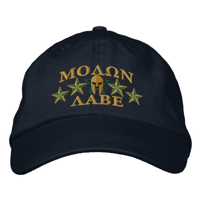 Casquette Brodée Molon Labe Spartan Warrior Cinq étoiles (Devant)