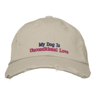 Casquette Brodée Mon chien inconditionnel Citation d'amour rose gri
