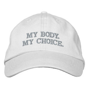 Casquette Brodée Mon corps, mon choix, pro avortement rose blanc