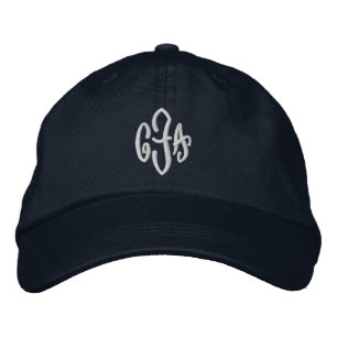 Casquette Brodée Monogramme de script trois Monogramme initial