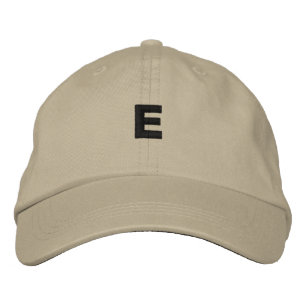 Casquette Brodée Monogramme Lettre E Kaki Adorable Superbe Élégant