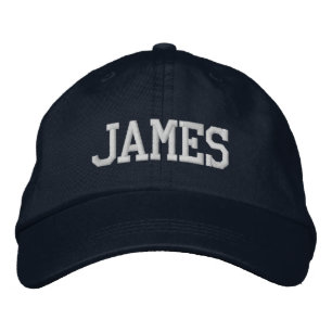 Casquette Brodée Monogramme personnalisé en bloc athlétique blanc a