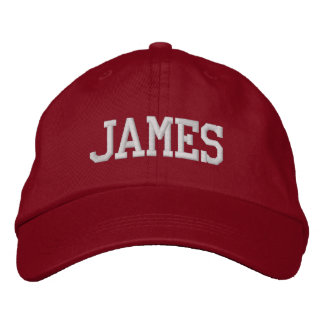 Casquette Brodée Monogramme personnalisé en bloc athlétique blanc n