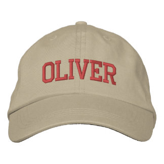 Casquette Brodée Monogramme personnalisé en bloc athlétique rouge