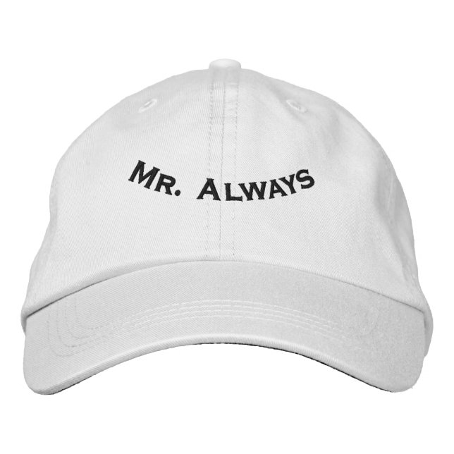 Casquette Brodée Monsieur Toujours Élégant Casque Blanc Romantique  (Devant)