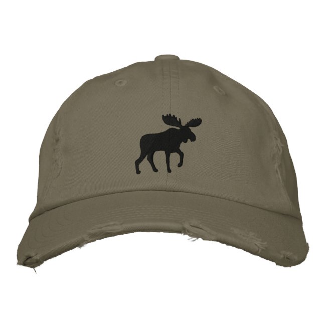 Casquette Brodée Moose Silhouette Faune Animale sauvage Aventure (Devant)