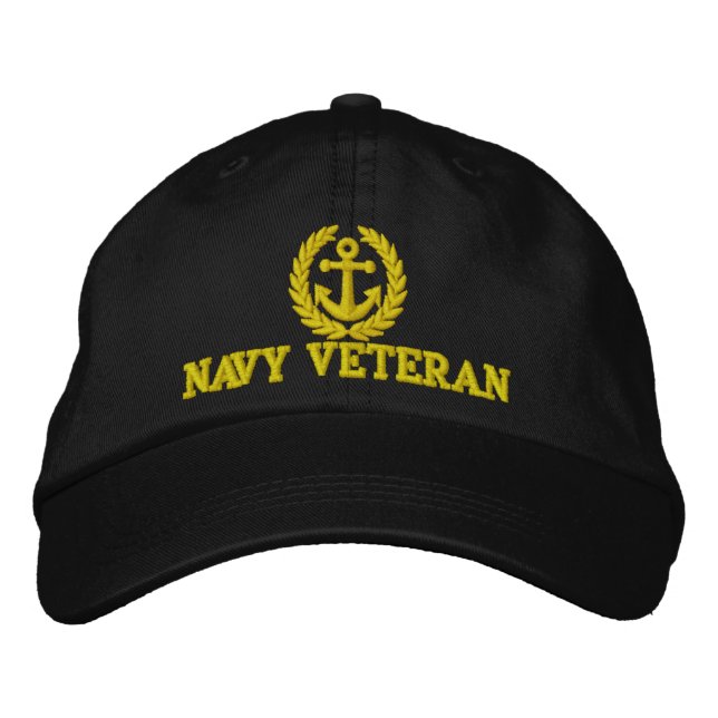 Casquette Brodée Motif d'ancrage des marins vétérans de la Marine (Devant)