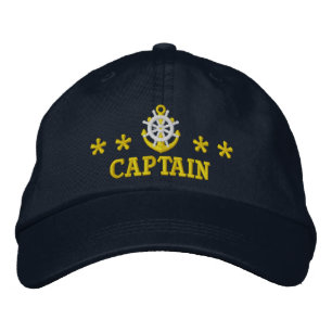 Casquette Brodée Motif nautique de capitaine de marins