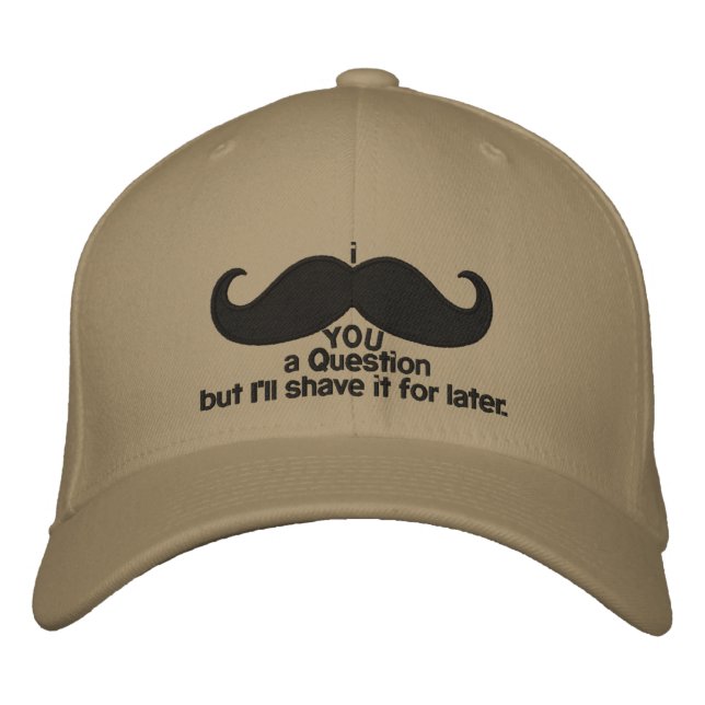 Casquette Brodée moustache i vous une question (Devant)