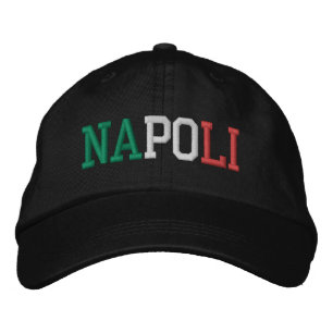 Casquette Brodée NAPOLI "Naples" Italie Drapeau Couleurs Vert Blanc