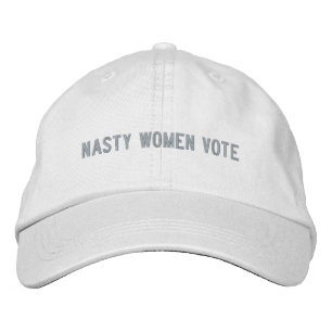 Casquette Brodée Nasty femmes vote rose texte personnalisé moderne