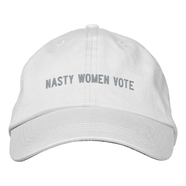 Casquette Brodée Nasty femmes vote rose texte personnalisé moderne (Devant)