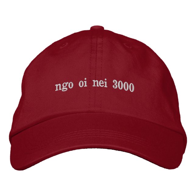 Casquette Brodée ngo oi nei- je vous aime 3000 cantonais (Devant)