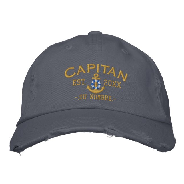 Casquette Brodée Nom de l'année personnalisée Espagnol Capitaine Li (Devant)