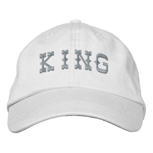 Casquette Brodée Nom de roi masculin élégant de couleur blanche Tex