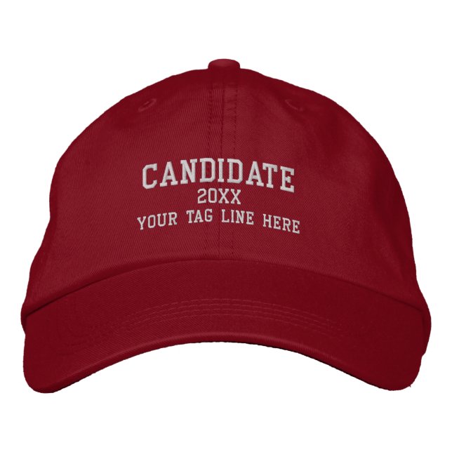 Casquette Brodée Nom du candidat pour la ligne de l'étiquette élect (Devant)