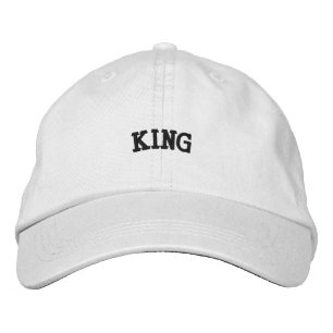 Casquette Brodée Nom du roi imprimé sur un chapeau élégant blanc de