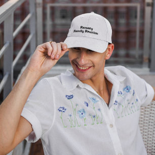 Casquette Brodée Nom sur Blanc, Réunion de famille,