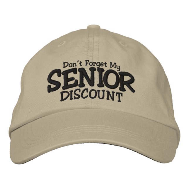 Casquette Brodée N'oubliez pas mon rabais pour seniors (Devant)