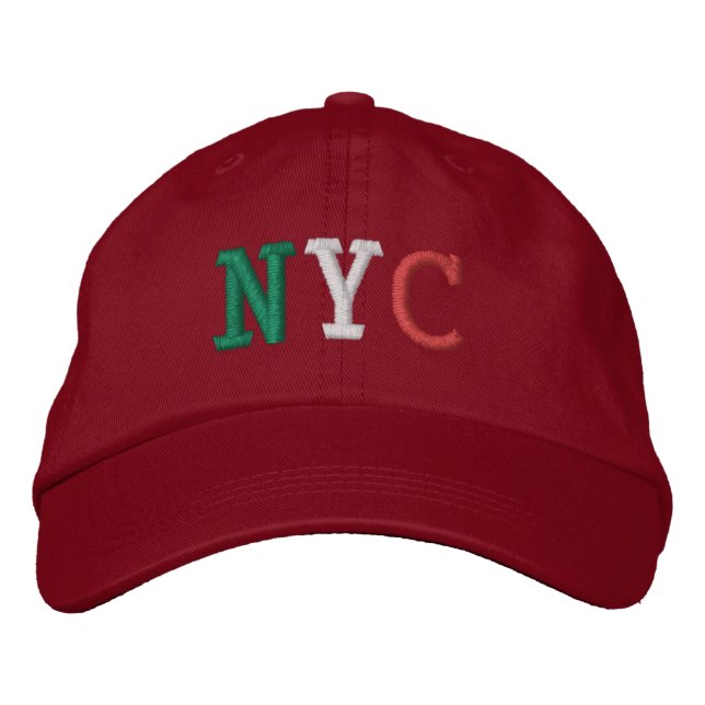 Casquette Brodée NYC drapeau italien vert blanc et rouge (Devant)