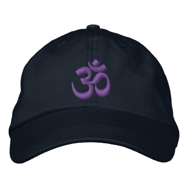 Casquette Brodée OM Yoga Chakra Purple ou customisez-le Broderie (Devant)