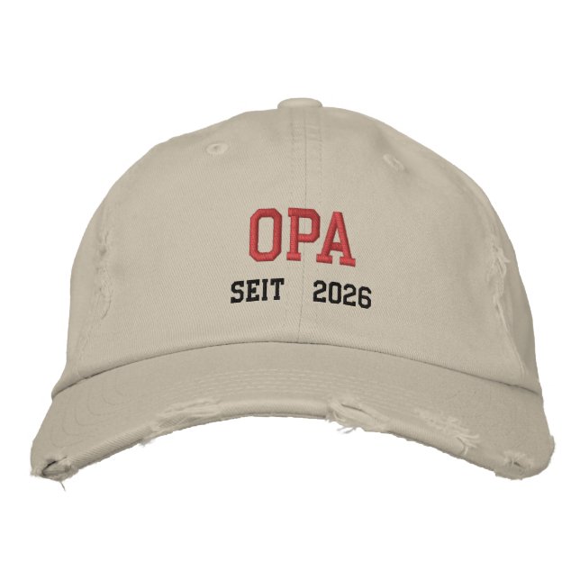 Casquette Brodée Opa seit 2026 - Grand-père allemand (Devant)