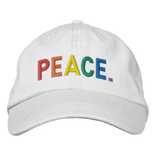 Casquette Brodée Paix couleurs arc-en-ciel typographie lgbtq fierté