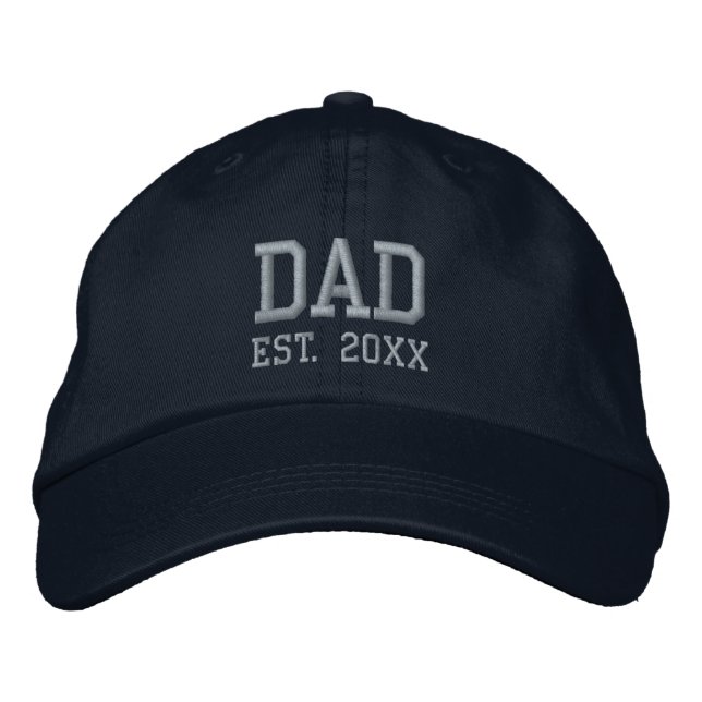 Casquette Brodée Papa Est. Modèle de texte bleu clair (Devant)