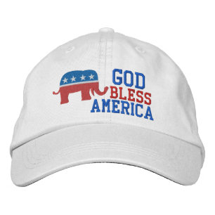 Casquette Brodée Patriotique républicain / Dieu bénit l'Amérique