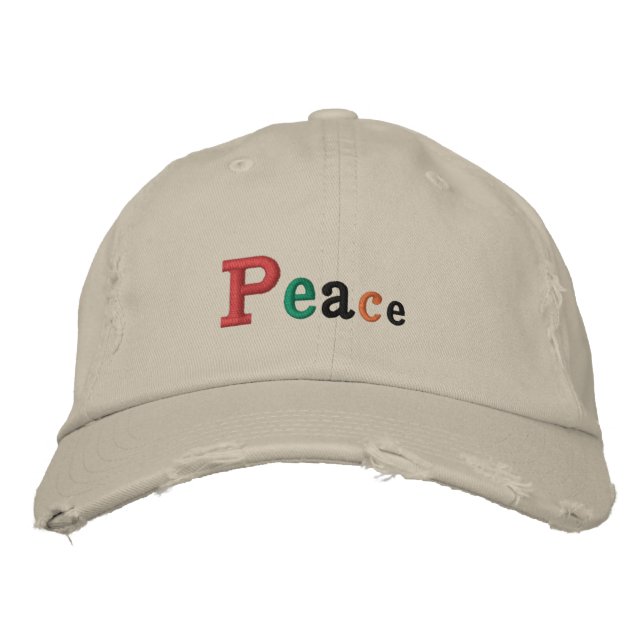 Casquette Brodée "Peace" Adjustable Cap Embroidered Hat (Devant)