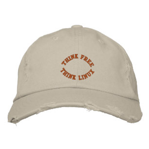 Casquette Brodée Pensez libre, pensez Linux