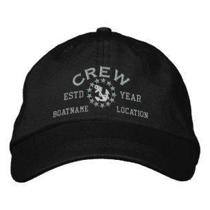 Casquette Brodée Personalizable YEAR and Names Crew Yacht Flag