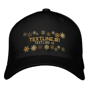 Casquette Brodée Personalized Two Text Lines Snowflakes Winter