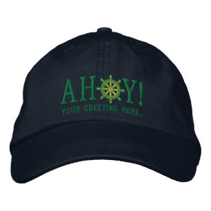 Casquette Brodée Personnalisé AHOY ! Broderie de voeux nautiques